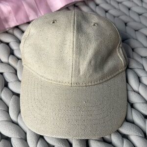 Beige Canvas Ballcap with Cool Leather Strap